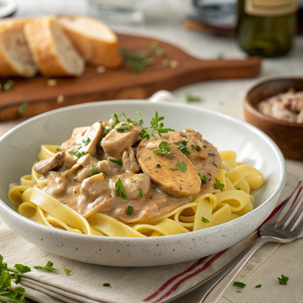 chicken stroganoff recipe – creamy mushroom sauce image 1