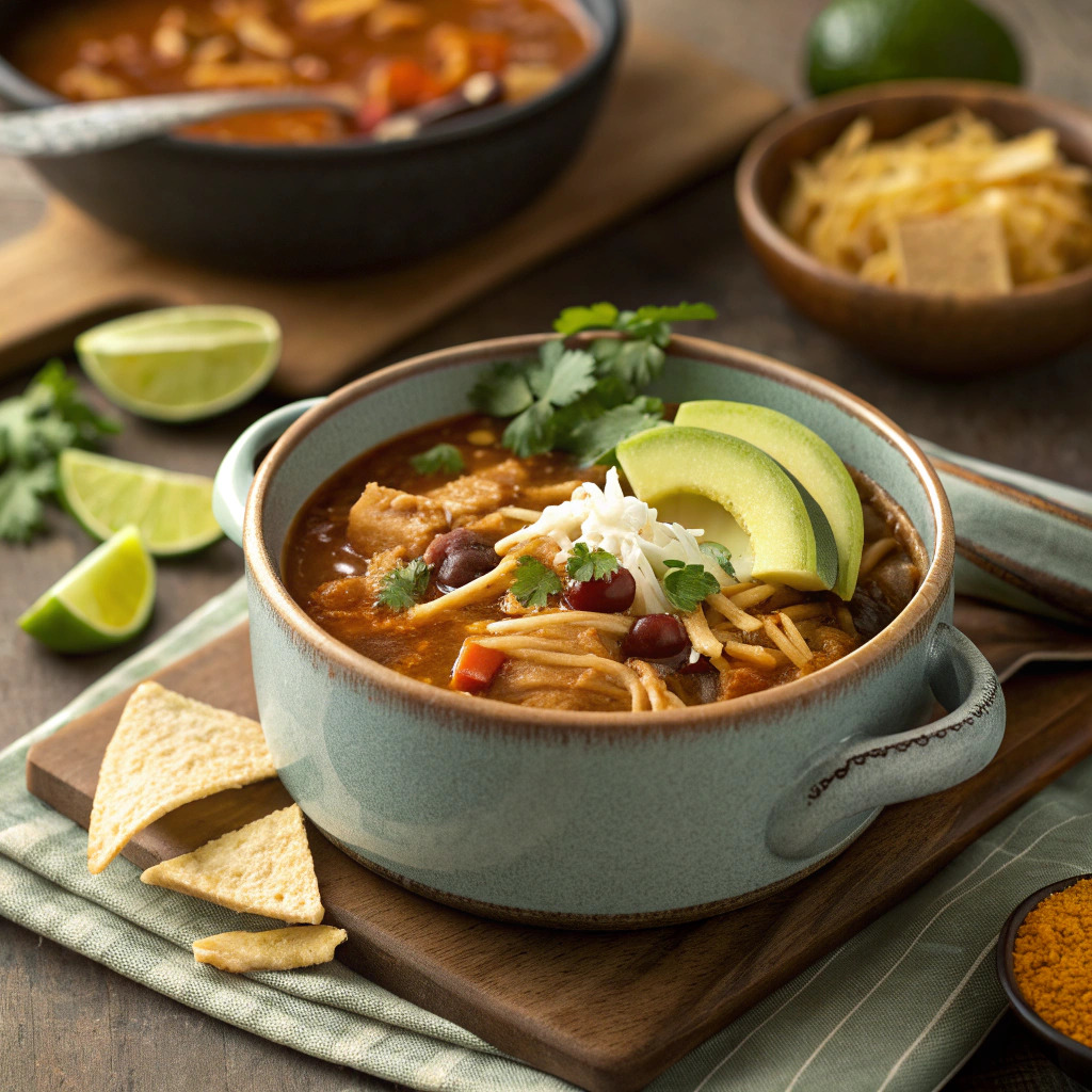 chicken tortilla soup crock pot recipe – set and forget comfort image 1