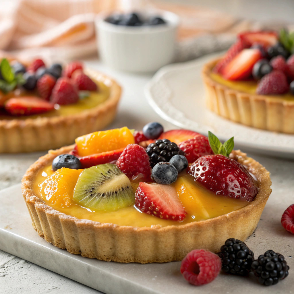 fruit tart recipe – buttery crust with custard image 1