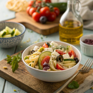 greek pasta salad recipe – mediterranean fresh image 1