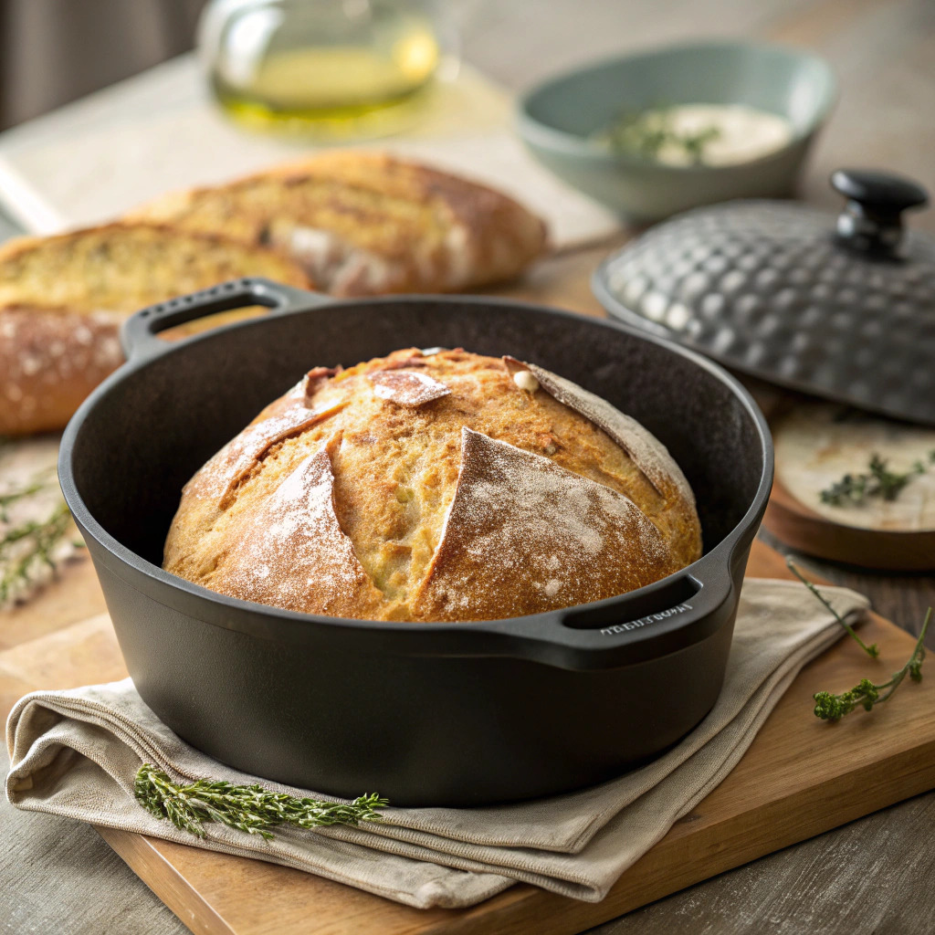 no knead bread dutch oven recipe – crusty artisan loaf image 1