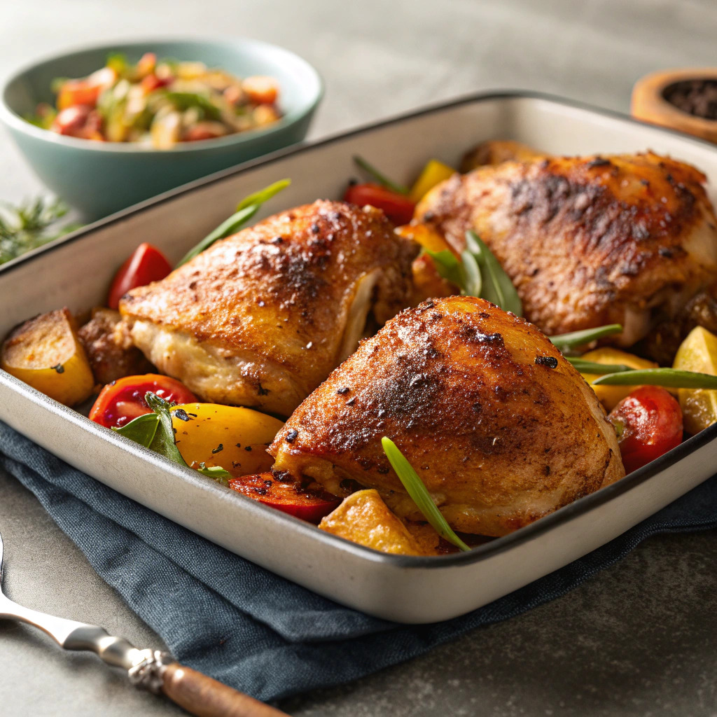 roasted chicken thighs recipe – crispy skin every time image 1