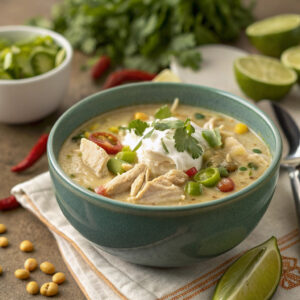 white chicken chili slow cooker recipe – creamy and comforting image 1